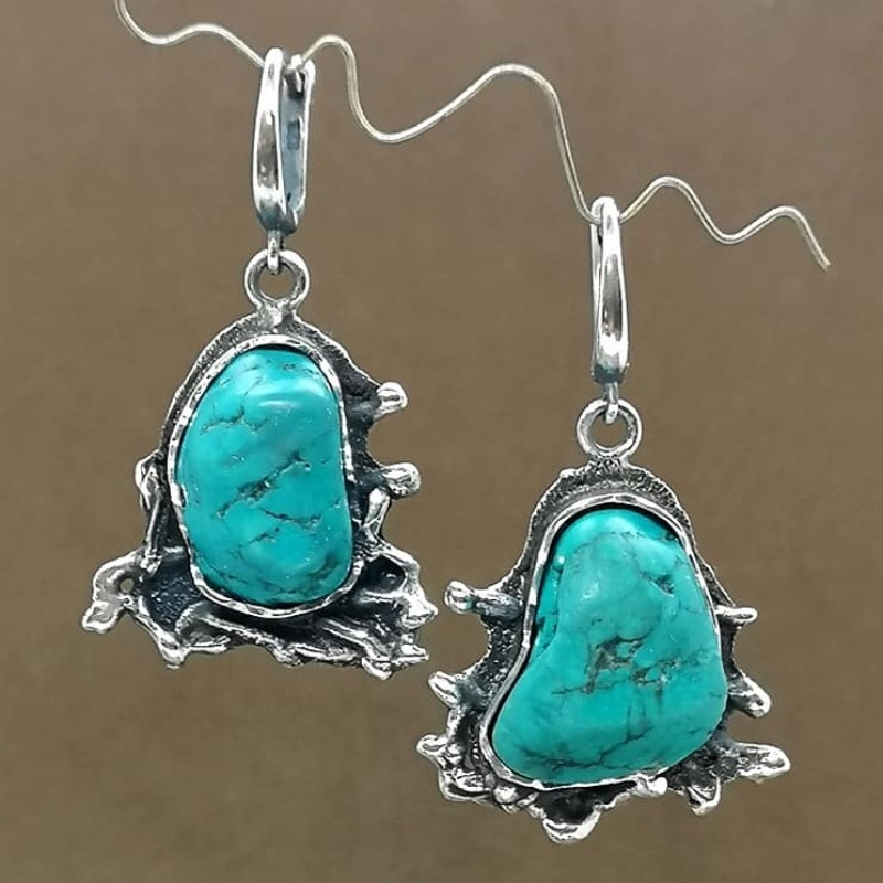 Women's Vintage Irregular Pendant Earrings, Bohemian Style